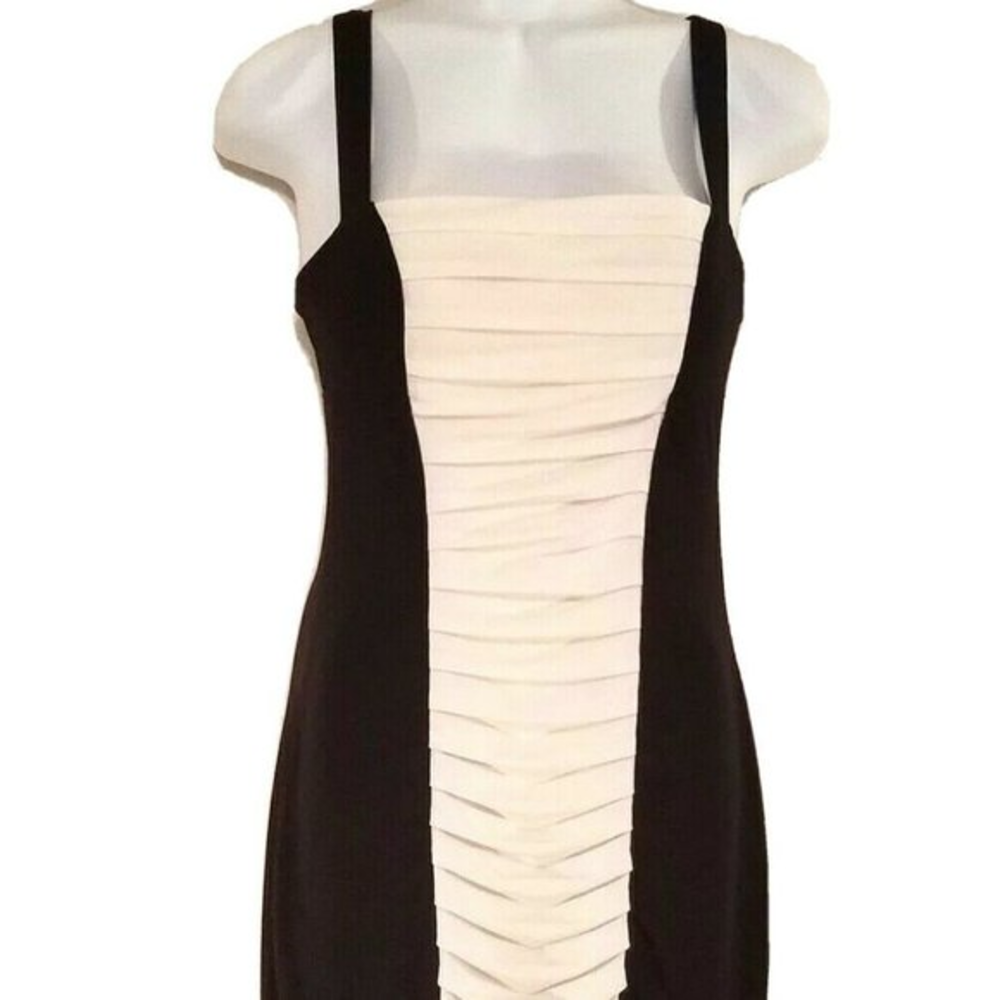 Alyn Paige Womens Junior Dress Little Black White